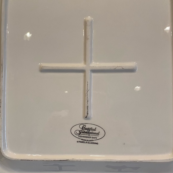 15 inch square Rooster platter. Certified international Pamela Gladding. New. - Picture 2 of 8